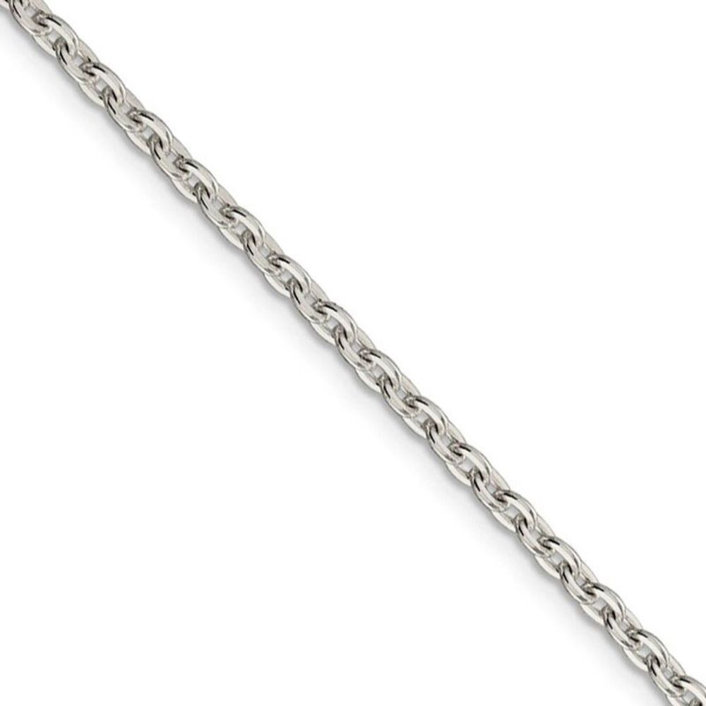 2.75mm Sterling Silver Flat Cable Chain Necklace, 24 Inch